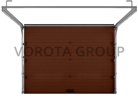 Секционные ворота для гаража Doorhan из коричневых сэндвич-панелей 2500x2400
